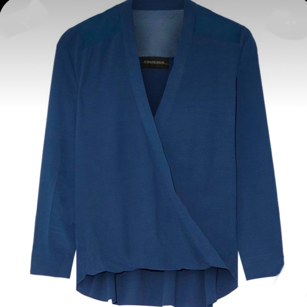 💥EUC Malene Birger LUXURIOUS Hailina Wrap-Effect Crepe Blouse💥